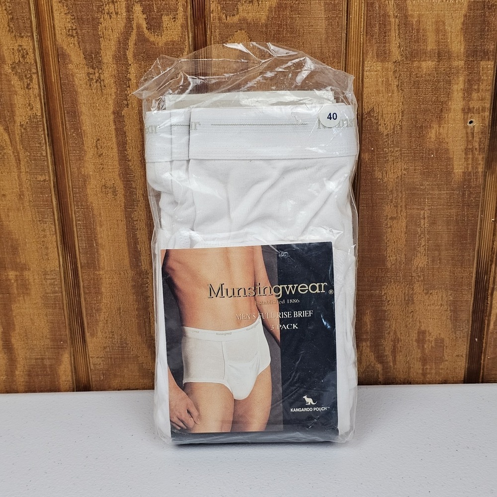 NEW Vtg Munsingwear Men's Sz 40 *2 Pk* Full Rise Brief Kangaroo Pouch Underwear